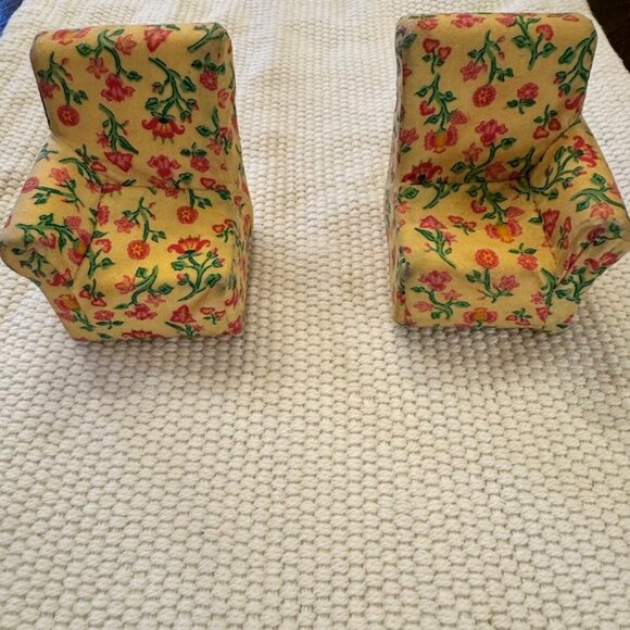 Fisher-Price Loving Family Dollhouse 2 Floral Sectional Living Room Sofa Seat - Picture 2 of 12